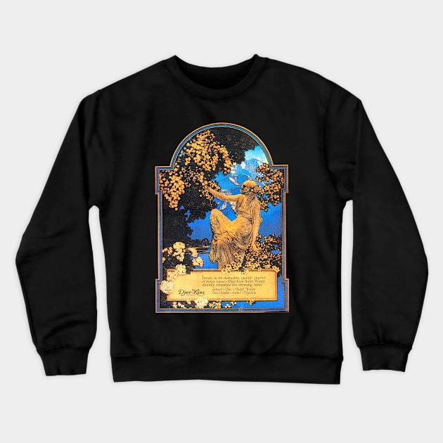 Advertisement for Djer-Kiss Toilet Water, 1917 by Maxfield Parrish Crewneck Sweatshirt by WAITE-SMITH VINTAGE ART